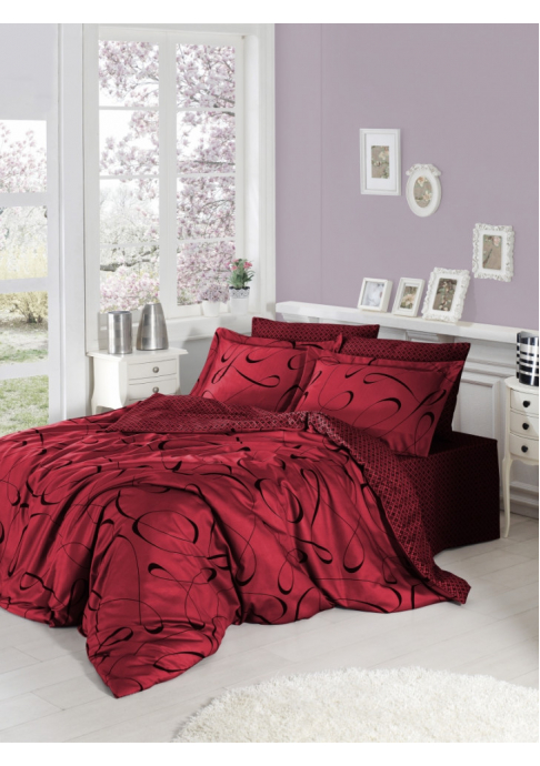 КПБ FIRST CHOICE Cotton Satin Calisto Red S-56