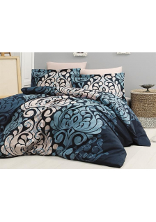 КПБ FIRST CHOICE Cotton Satin Laura Navy Blue S-171