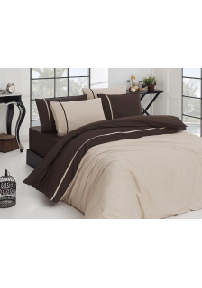 Постельное бельё First Choice Satin Ekru-kahve