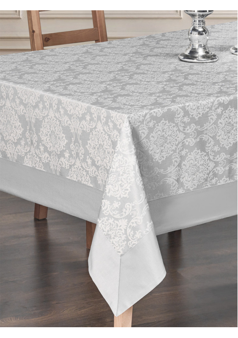 Скатерть "KARNA" с кантом DAMASK COTON 160x220 см